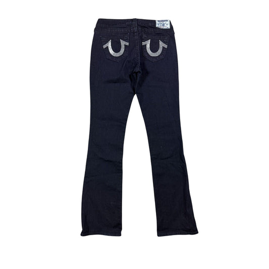 True Religion blue jeans flared bootcut dark glitter shiny