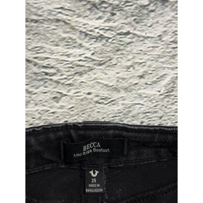 True Religion bootcut jeans black thick stitching Y2K Becca