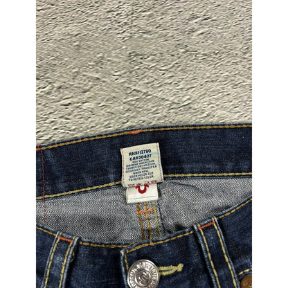 True Religion jorts denim shorts navy stitching Ricky