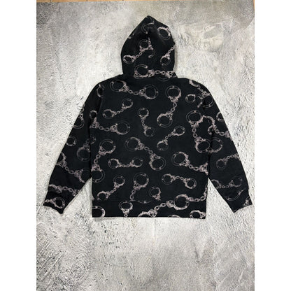 Supreme hoodie handcuffs black hooded sweatshirt FW17