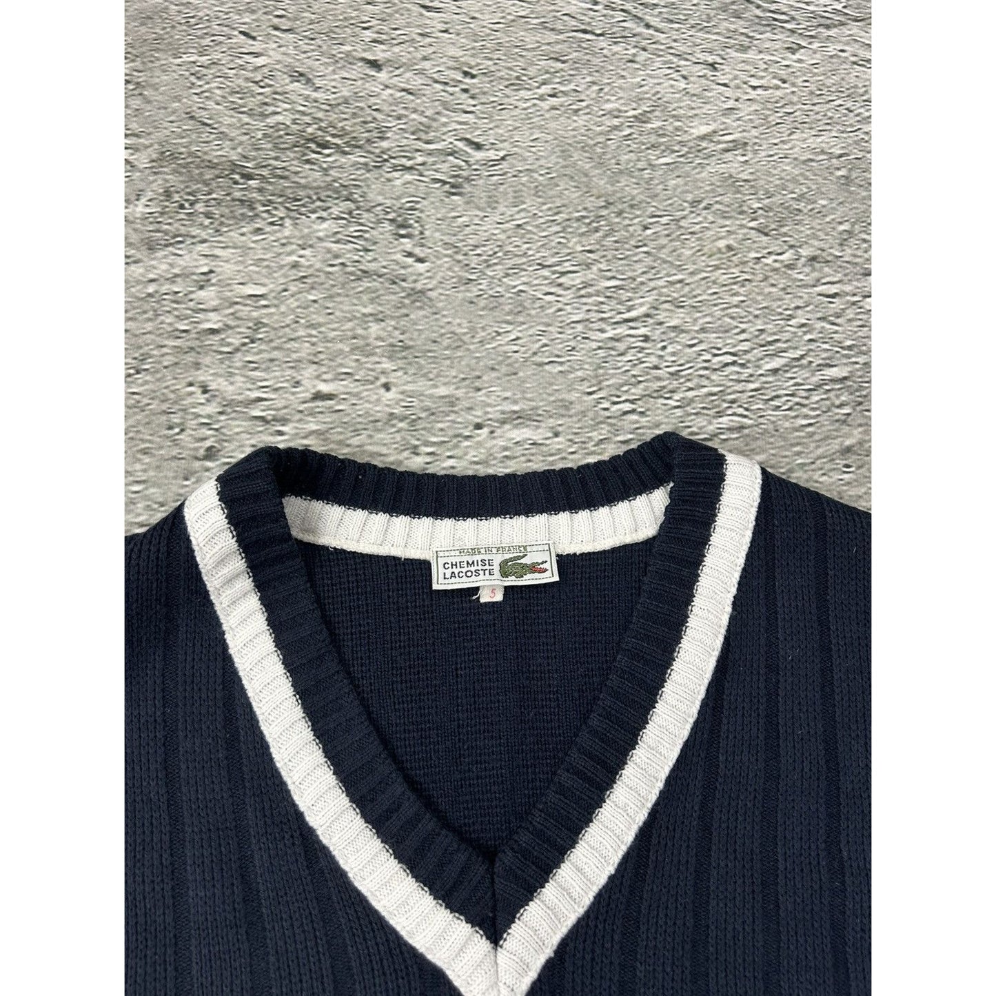 Lacoste vintage navy sweater vest small logo