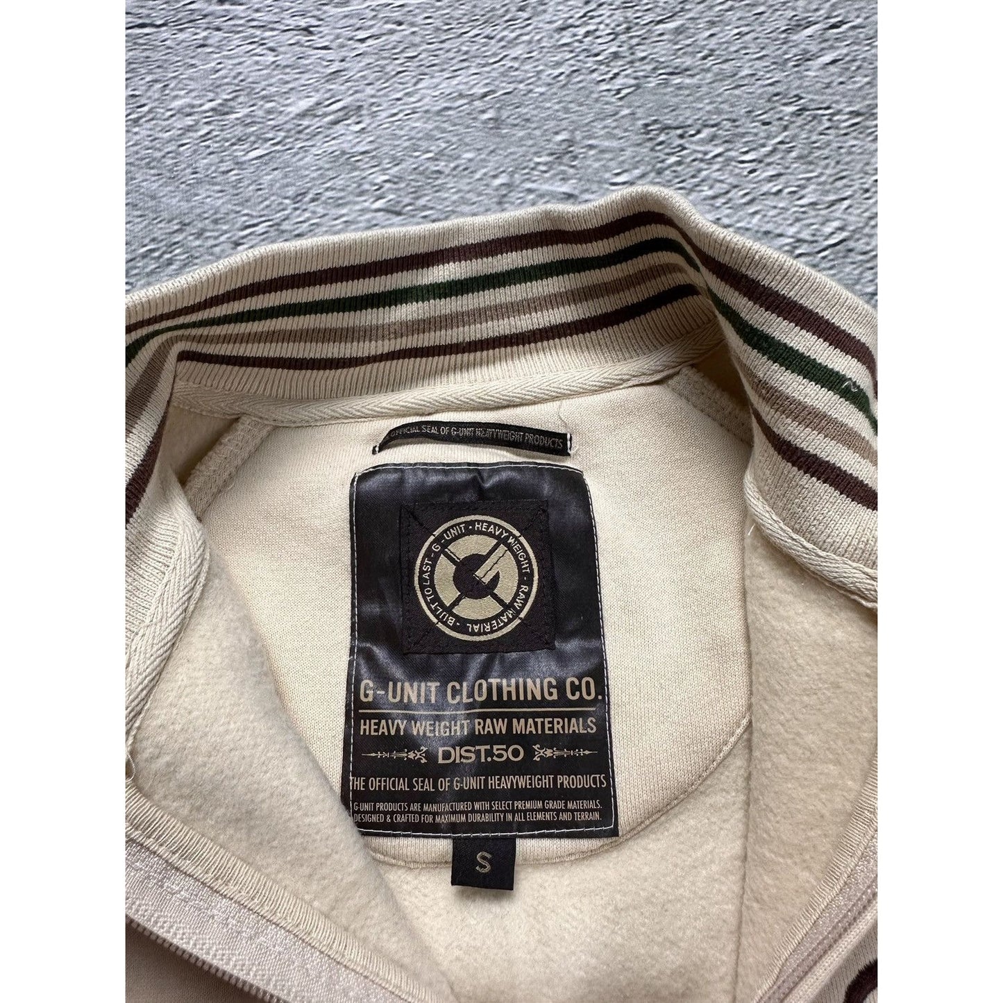 G Unit zip sweatshirt track jacket beige vintage