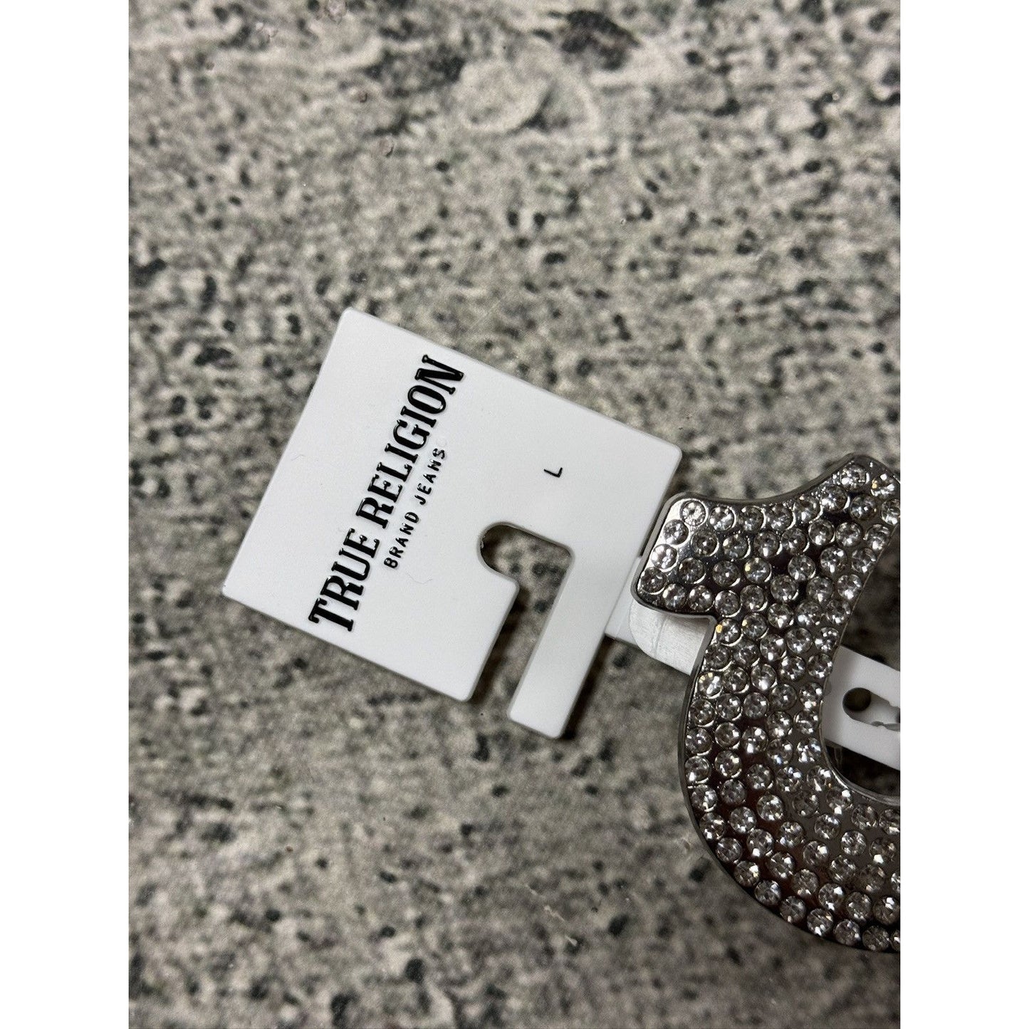 True Religion belt leather black Y2K rhinestones
