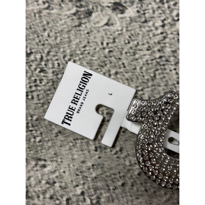 True Religion belt leather black Y2K rhinestones