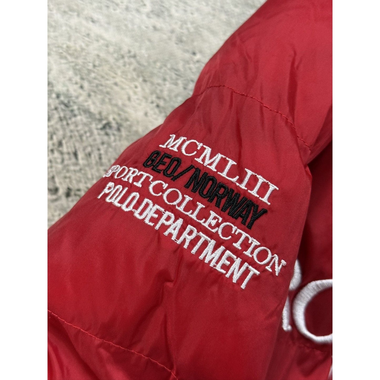 Royal Polo Geografical Norway bomber jacket puffer down red