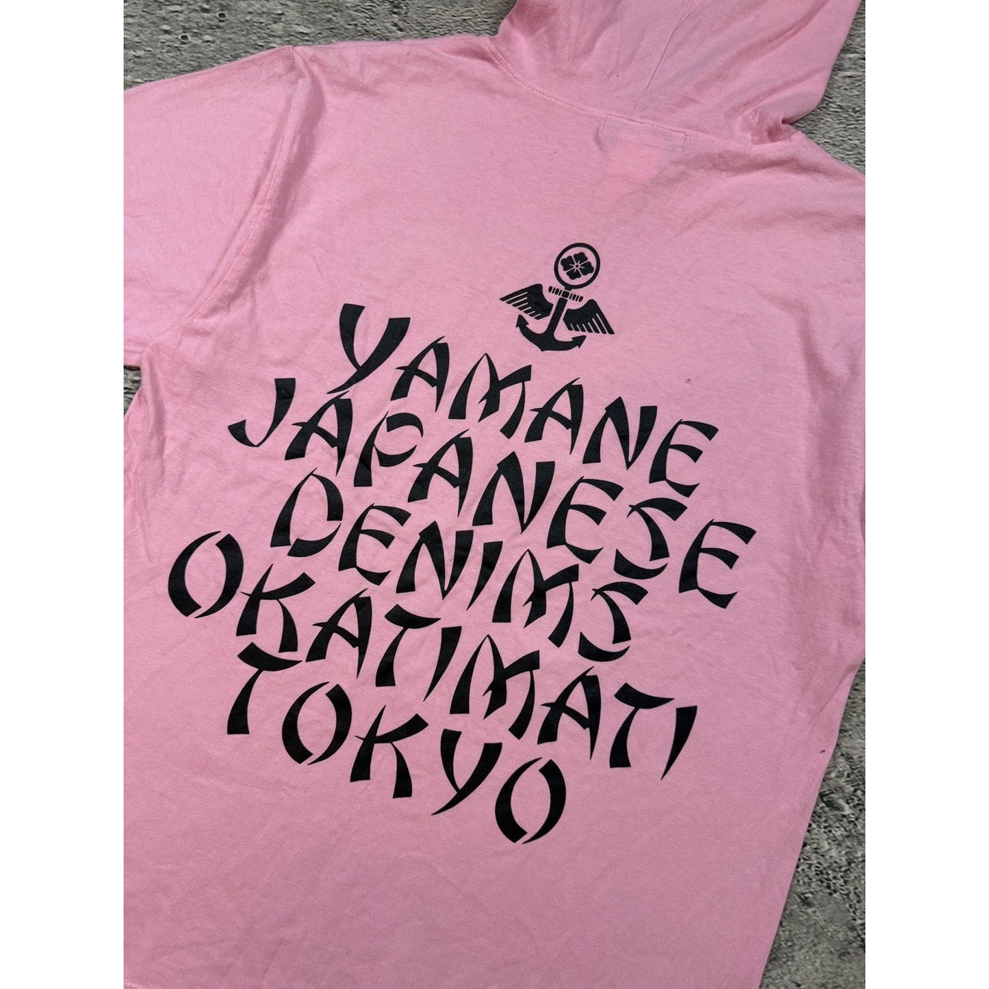 Evisu Yamane vintage pink hooded T-shirt big logo honoo