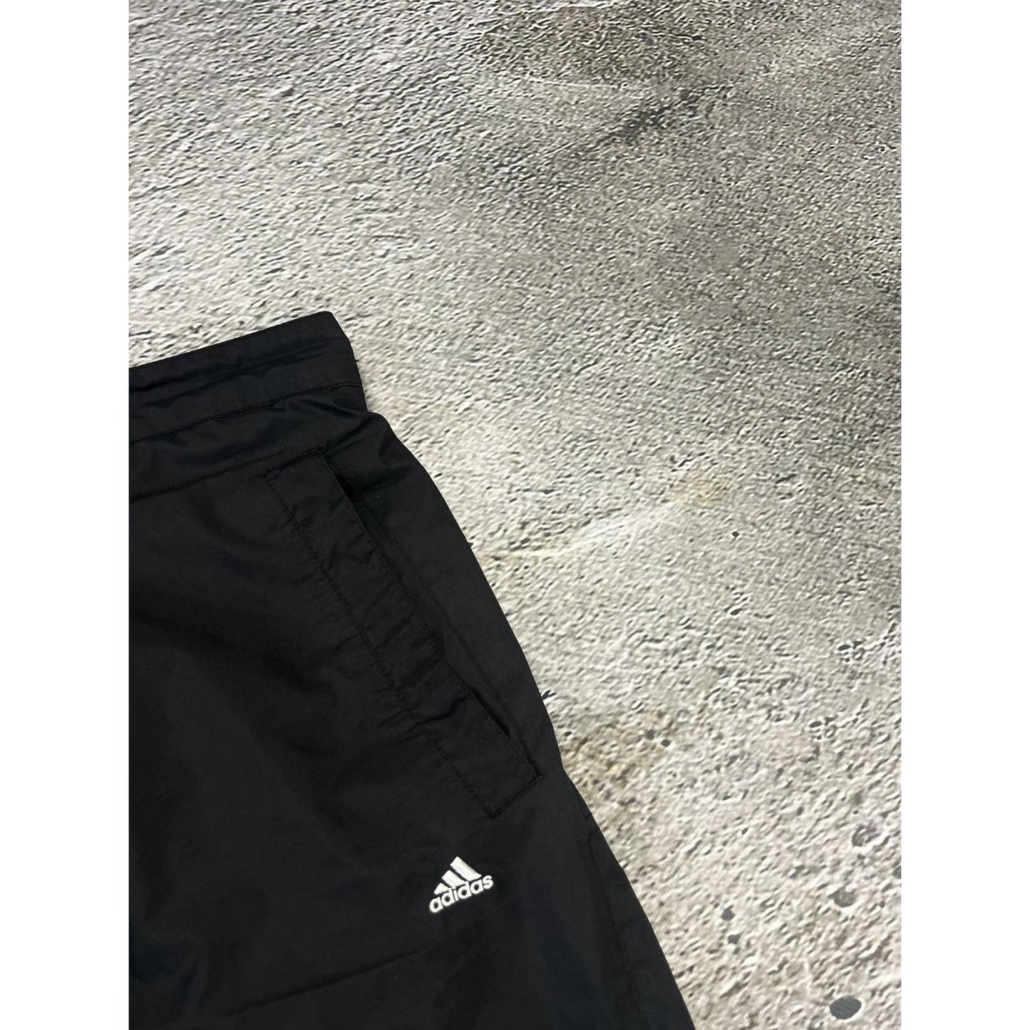 Adidas vintage black nylon track pants small logo 2000s