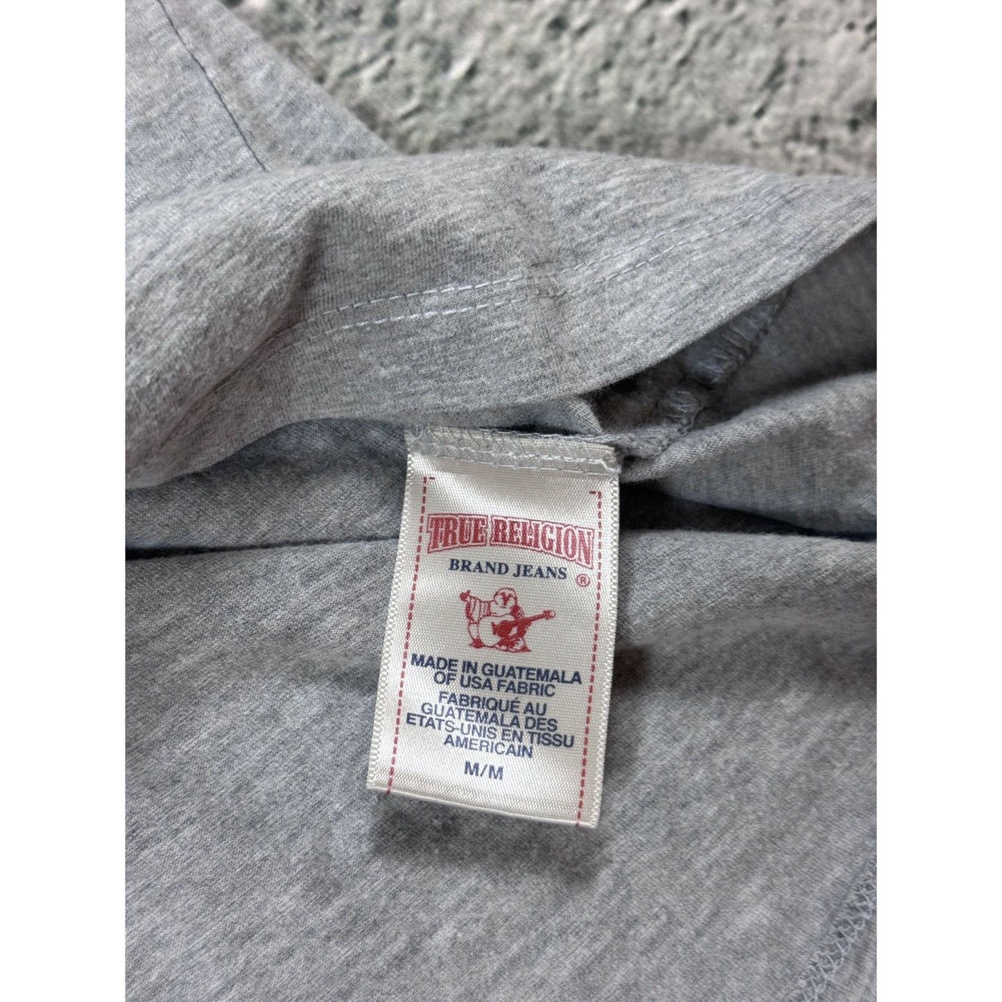 True Religion gray red rhinestones T-shirt logo