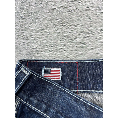 True Religion blue jeans white thick stitching Y2K Bobby