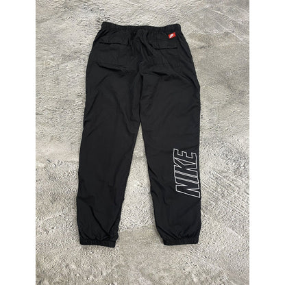 Nike vintage black nylon track pants small logo drill Y2K