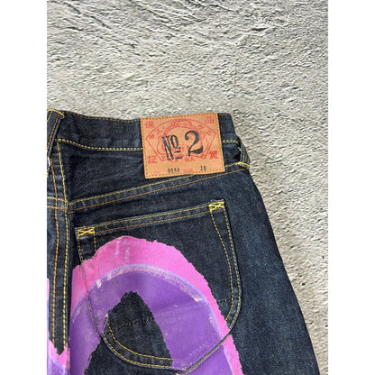 Evisu jeans daicock big logo vintage gradient purple pink