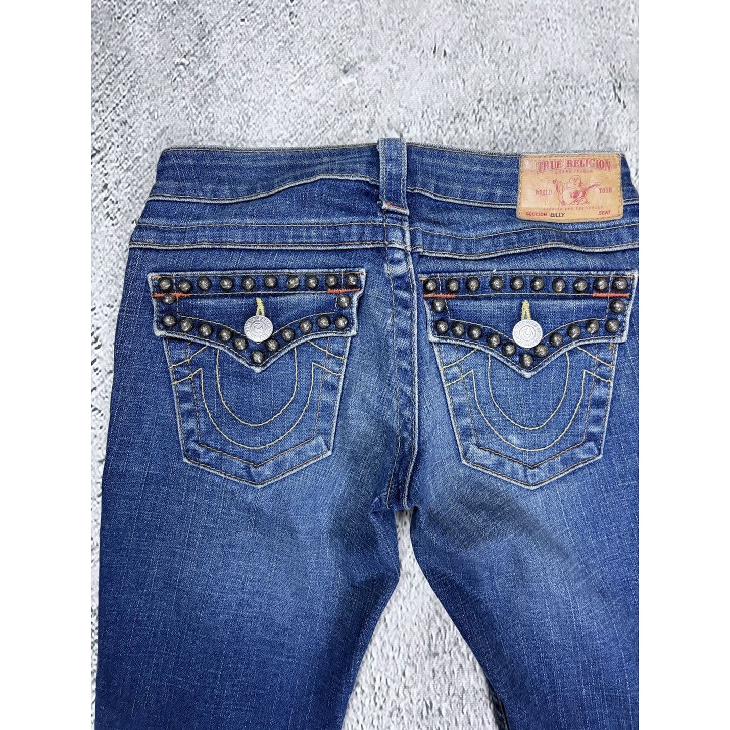 True Religion jeans studded blue flared Billy