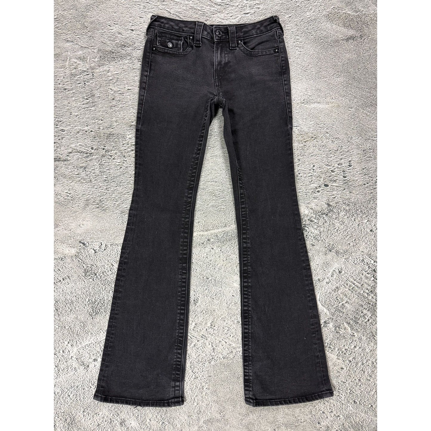 True Religion bootcut jeans black thick stitching Y2K Becca