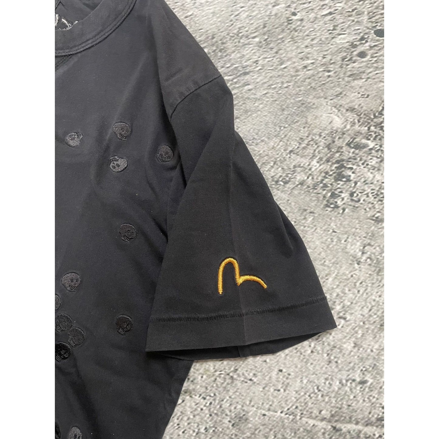 Evisu t-shirt vintage big logo seagull black skulls