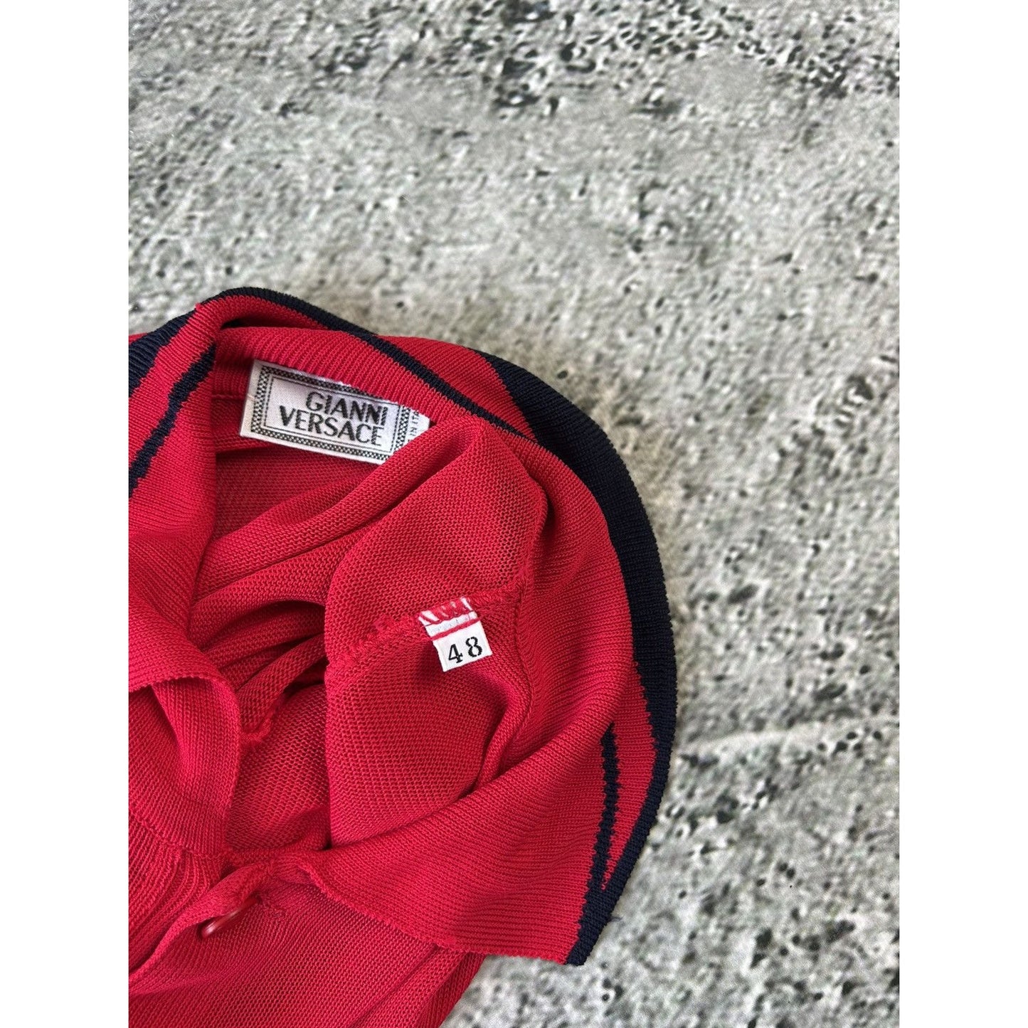 Gianni Versace mesh polo t-shirt red vintage