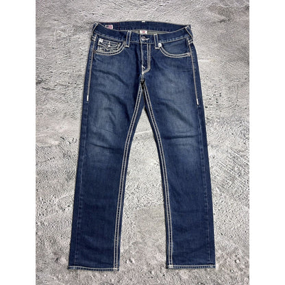 True Religion blue jeans white thick stitching Jack Big QT