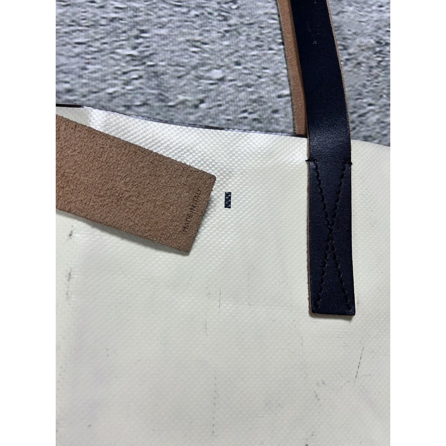 Marni bag with leather handles beige