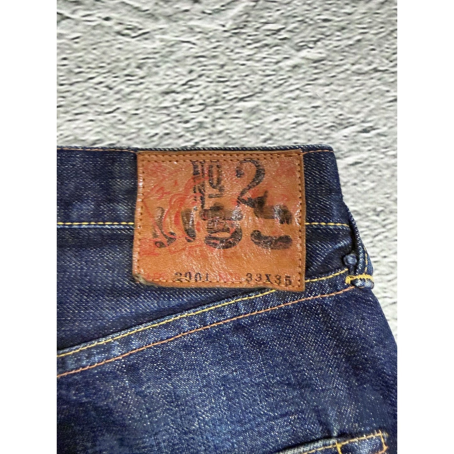 Evisu jeans daicock blue big logo selvedge denim