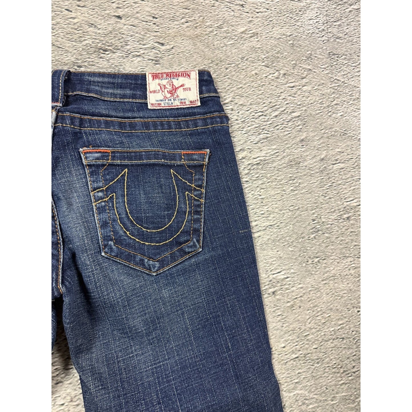 True Religion vintage skinny jeans slim Stella stitching