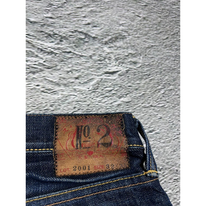 Evisu jeans vintage selvedge black baby blue daicock logo