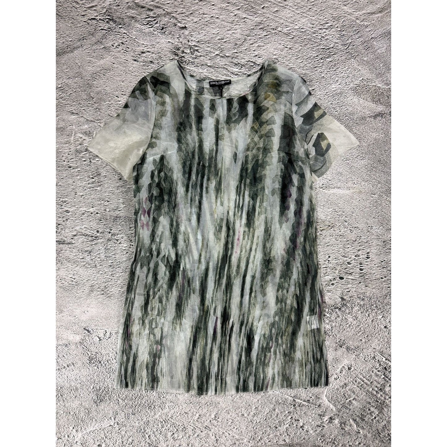 Dolce & Gabbana Mesh top silk Printed dress