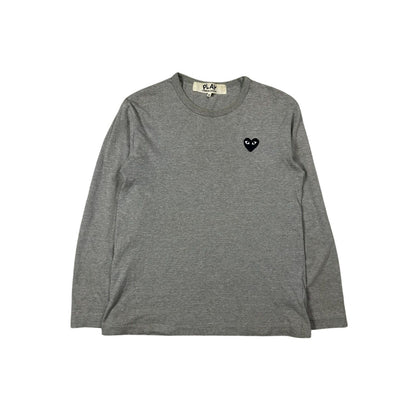 Comme Des Garcons longsleeve play heart gray black