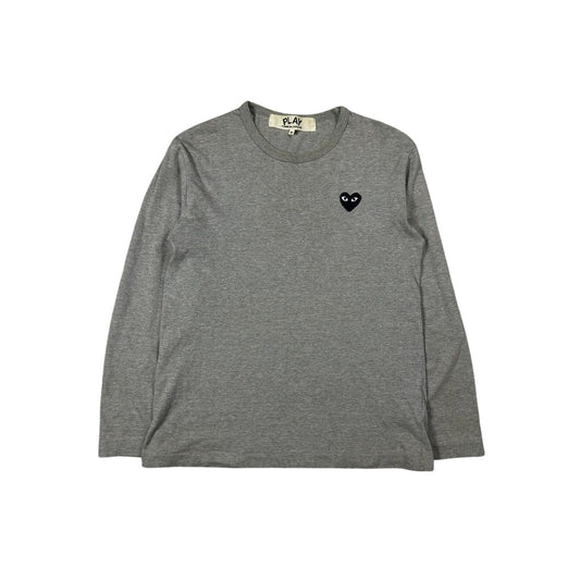 Comme Des Garcons longsleeve play heart gray black