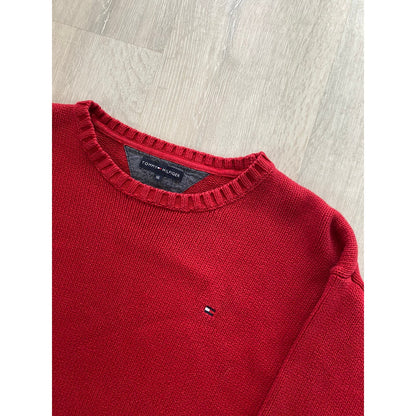 Tommy Hilfiger vintage red sweater small logo