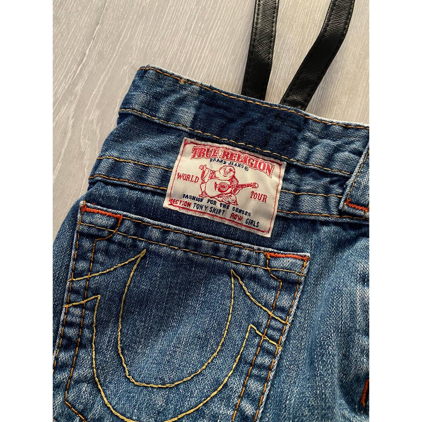 True Religion vintage custom made navy denim bag Y2K