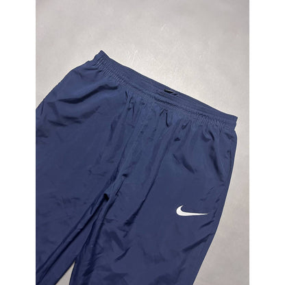 Nike vintage navy nylon track pants small swoosh drill Y2K