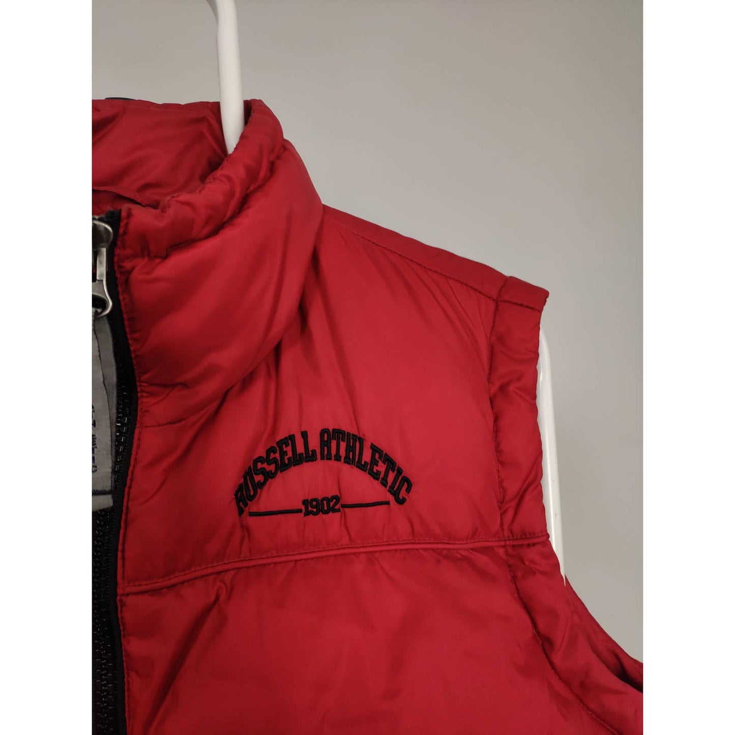 Russell Athletic vintage red puffer vest varsity