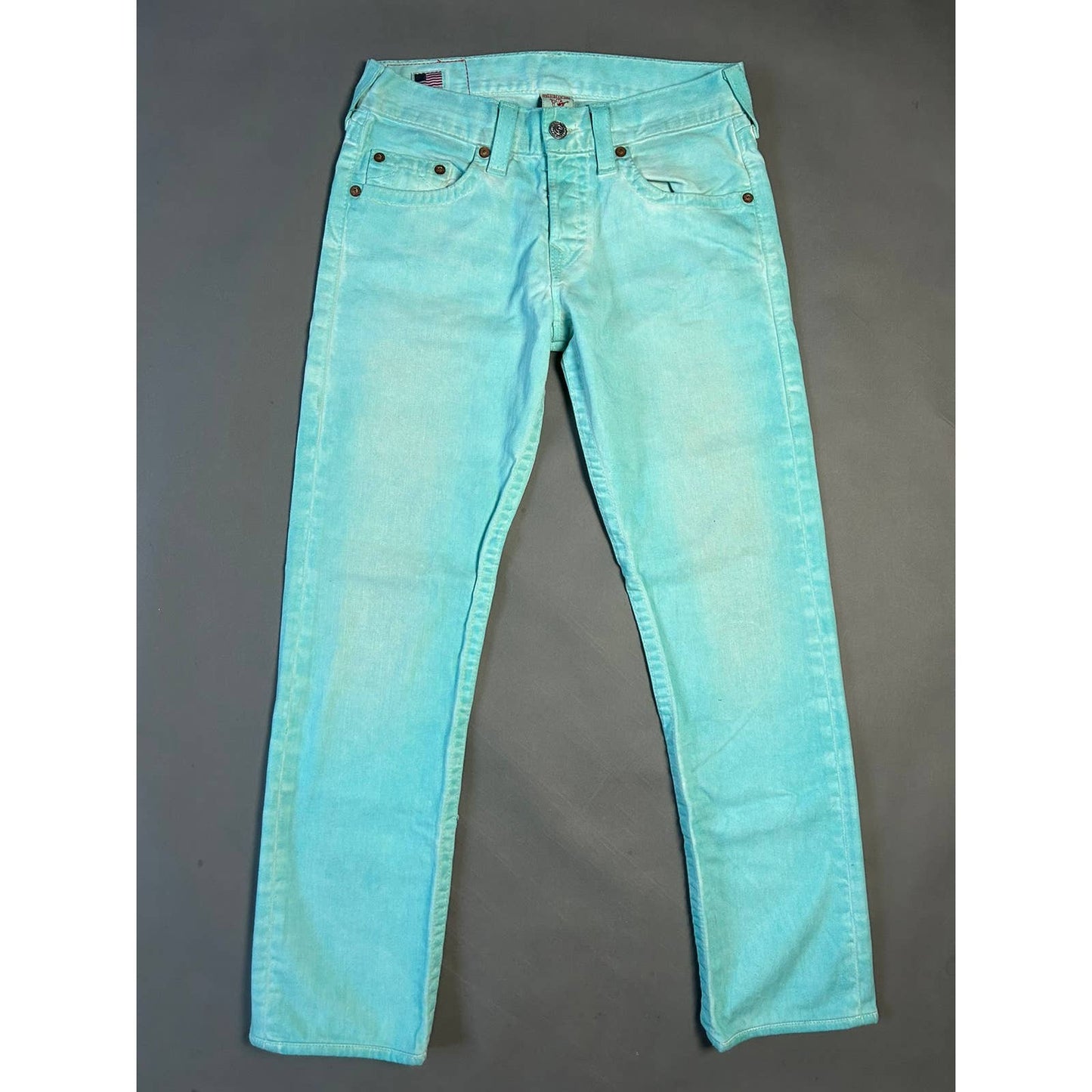 True Religion jeans blue turquoise vintage denim pants