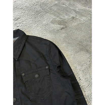 True Religion denim jacket black vintage Y2K