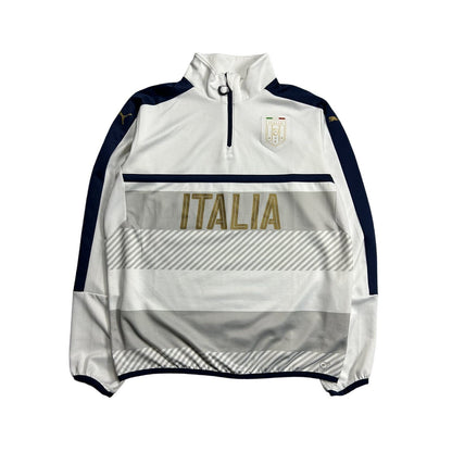 Puma Italy white football sweatshirt quarterzip