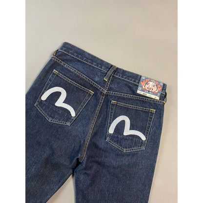 Evisu jeans front logo vintage navy denim pants rare