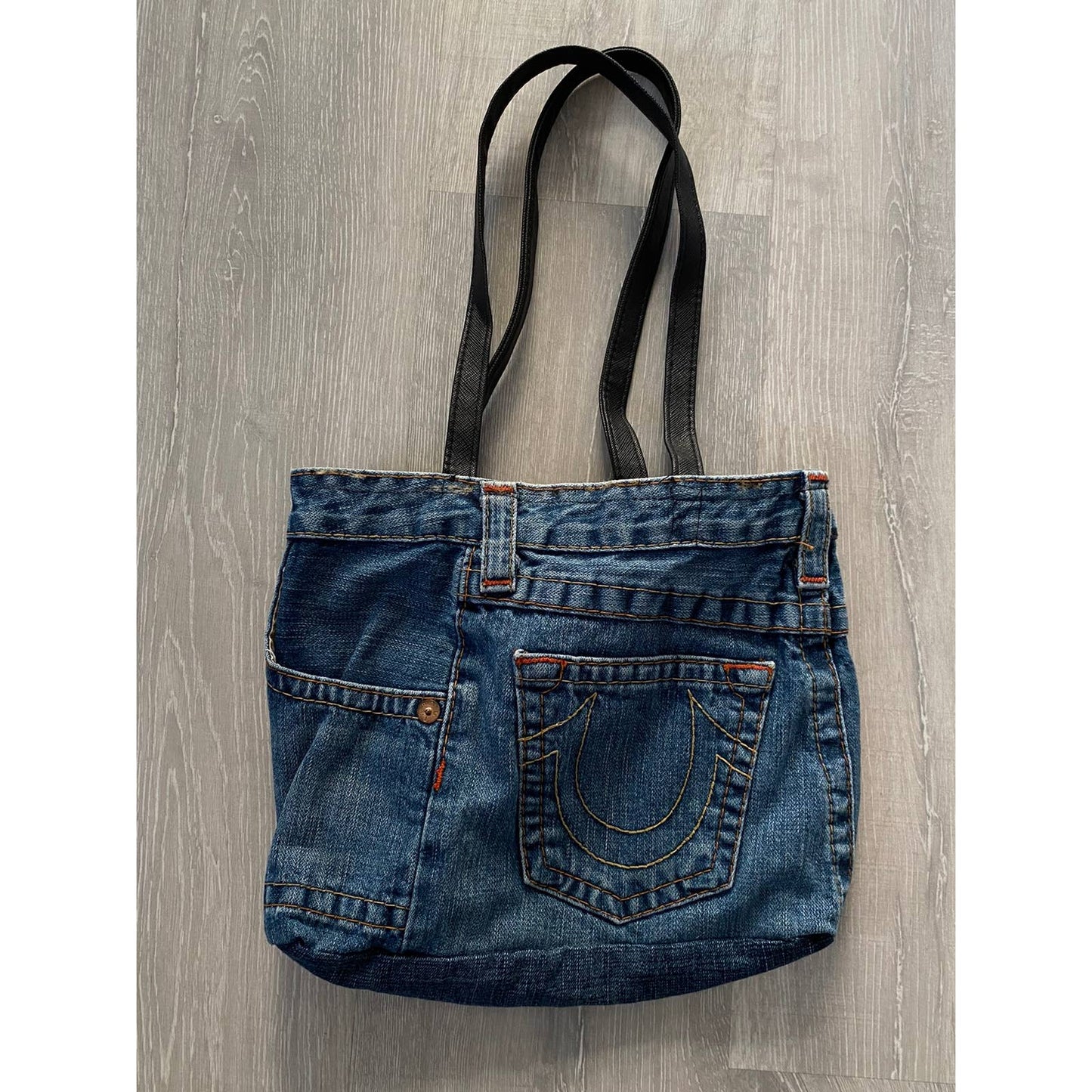 True Religion vintage custom made navy denim bag Y2K