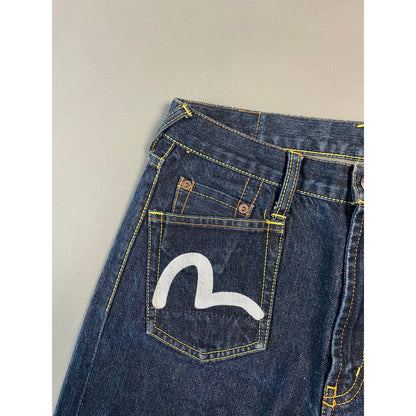 Evisu jeans front logo vintage navy denim pants rare