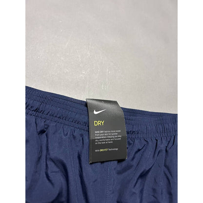 Nike navy nylon track pants small swoosh drill Y2K