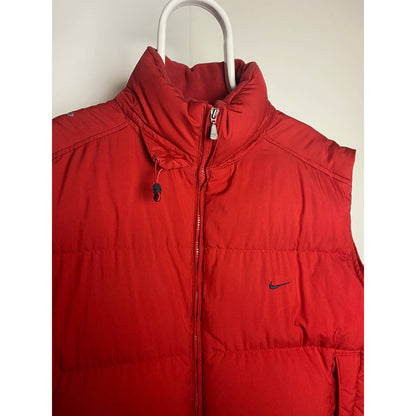 Nike vintage red puffer vest small swoosh duck down 2000s