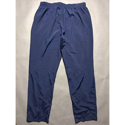 Nike navy nylon track pants small swoosh drill Y2K