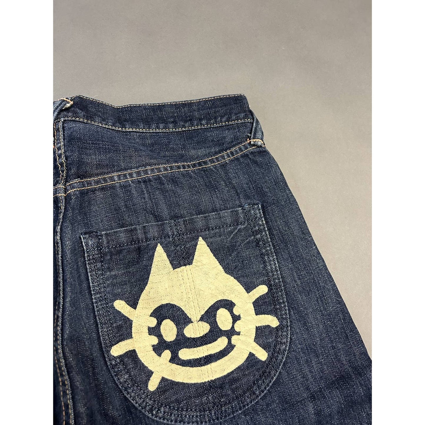 Evisu Yamane jeans cat face vintage selvedge denim Japan
