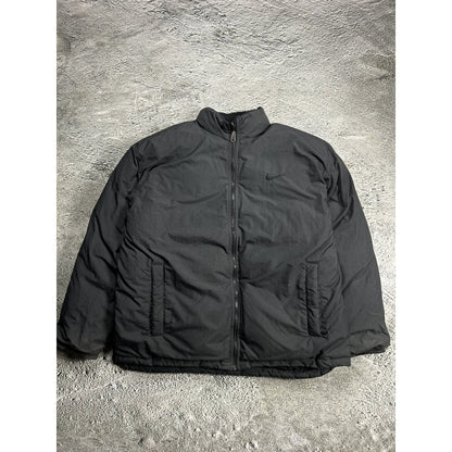 Nike black puffer jacket big logo reversible vintage 90s