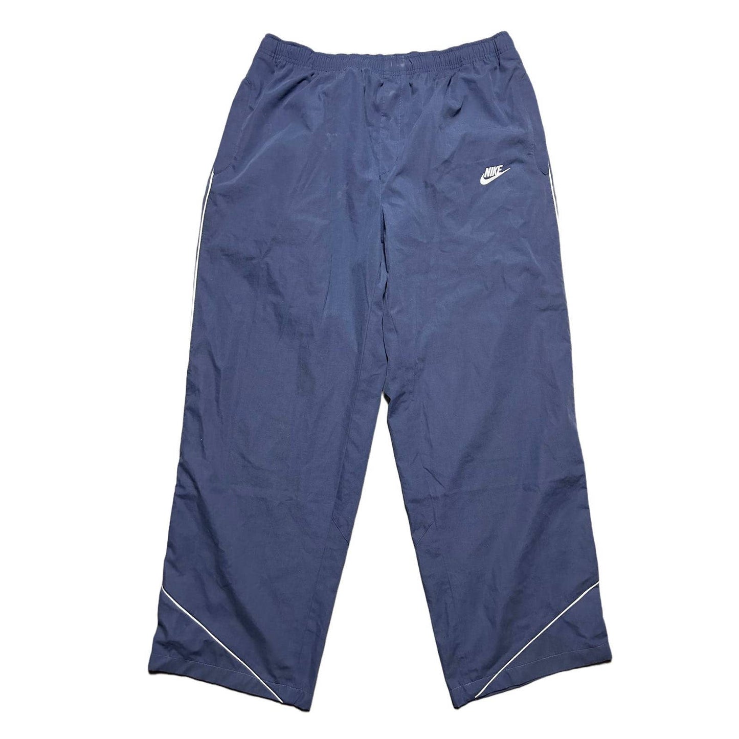 Nike vintage navy nylon track pants small swoosh drill Y2K