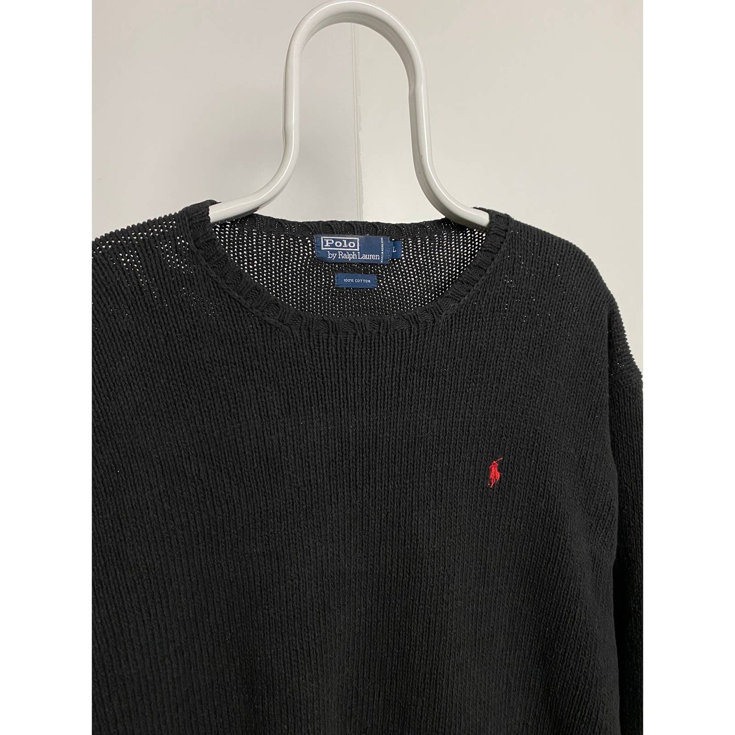Polo Ralph Lauren vintage black sweater small pony red