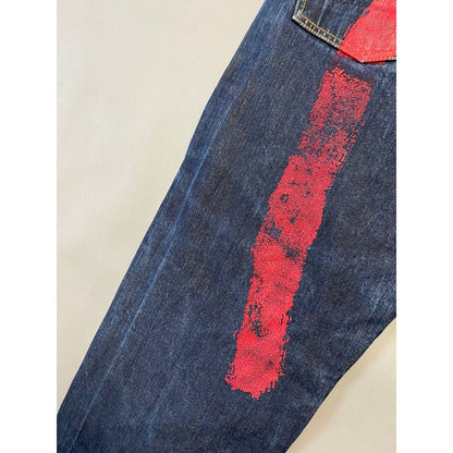 Evisu jeans red daicock big logo selvedge navy denim