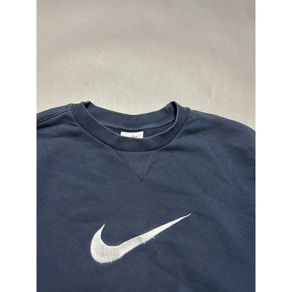 Nike sweatshirt big swoosh logo navy 2000s