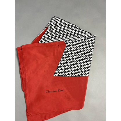 Christian Dior silk scarf vintage monogram red bow tie