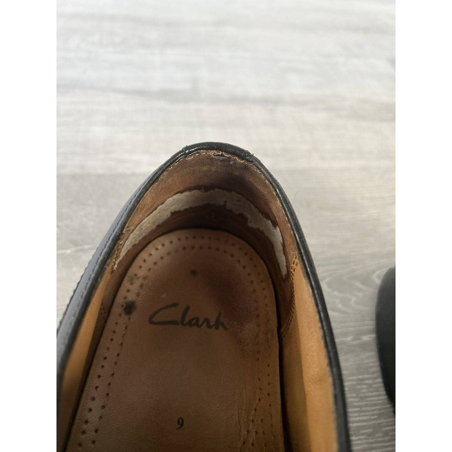 Clarks black leather shoes vintage