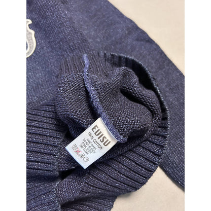 Evisu sweater big logo navy knit spell out vintage