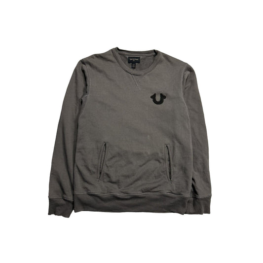 True Religion sweatshirt vintage big logo Y2K dark grey